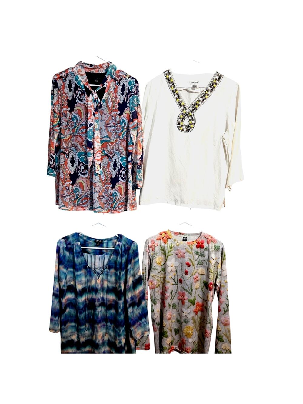 Women's Large 12 14 Tops Shirts Blouses Wholesale Bulk Lot of 4 L